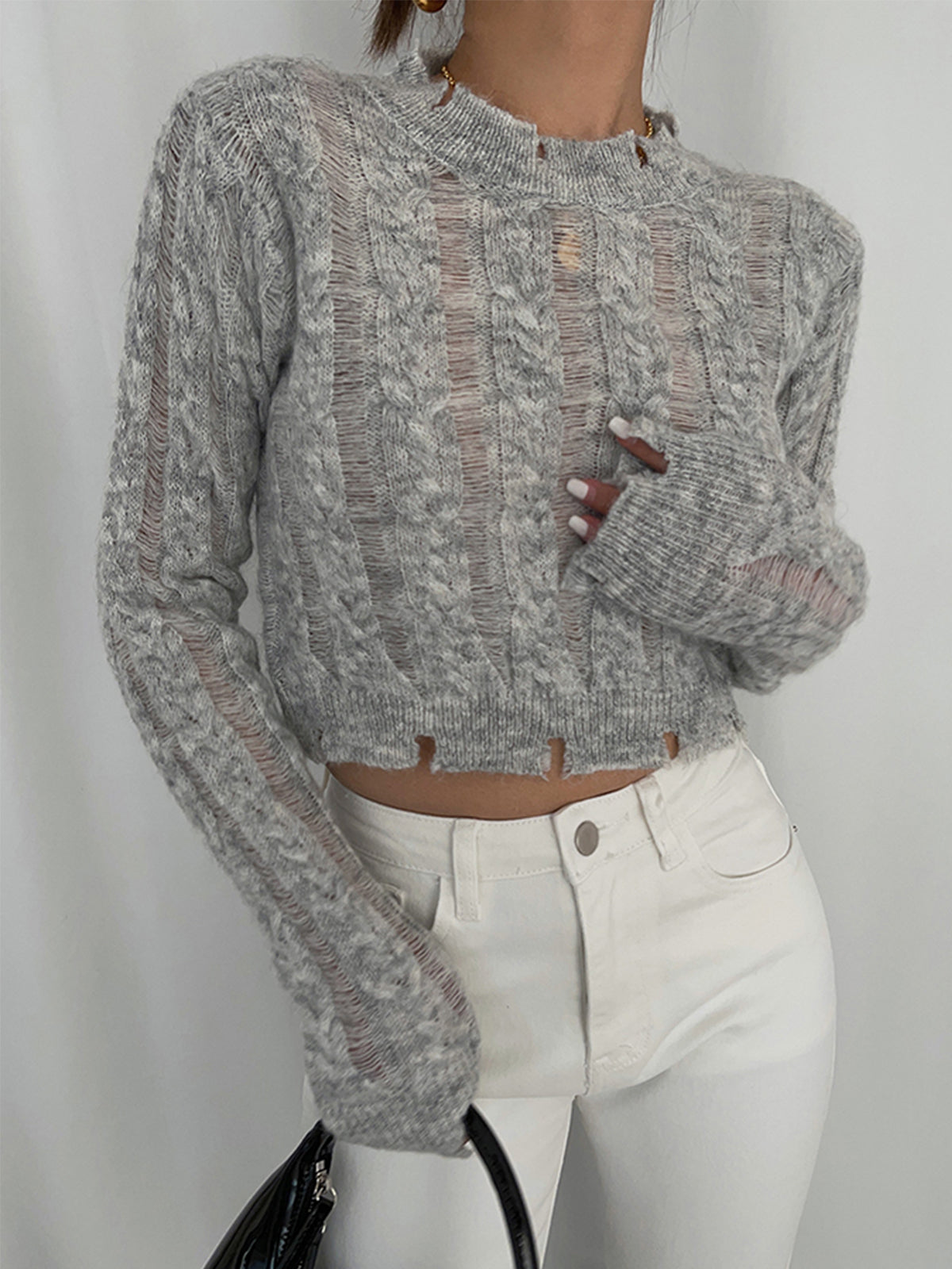 Chandail en tricot crochet flocon de neige