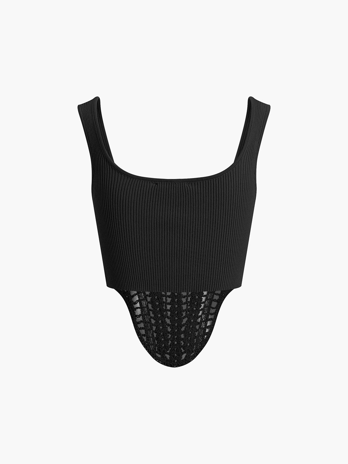 Haut court en crochet avec bordure en contour