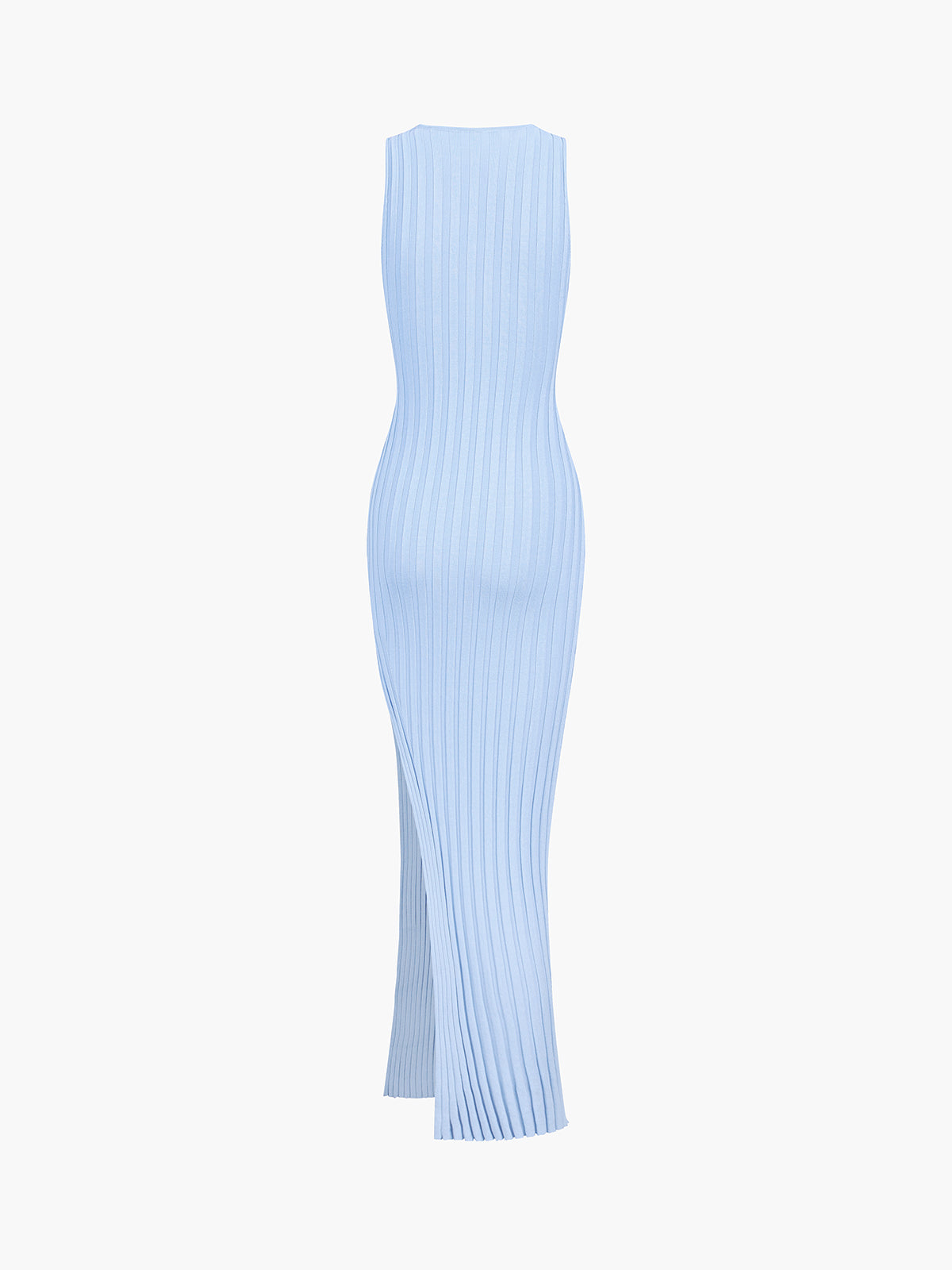 Robe longue côtelée avec découpes croisées