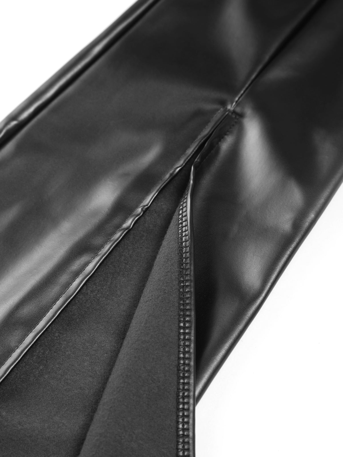 Pantalon évasé zippé en simili cuir
