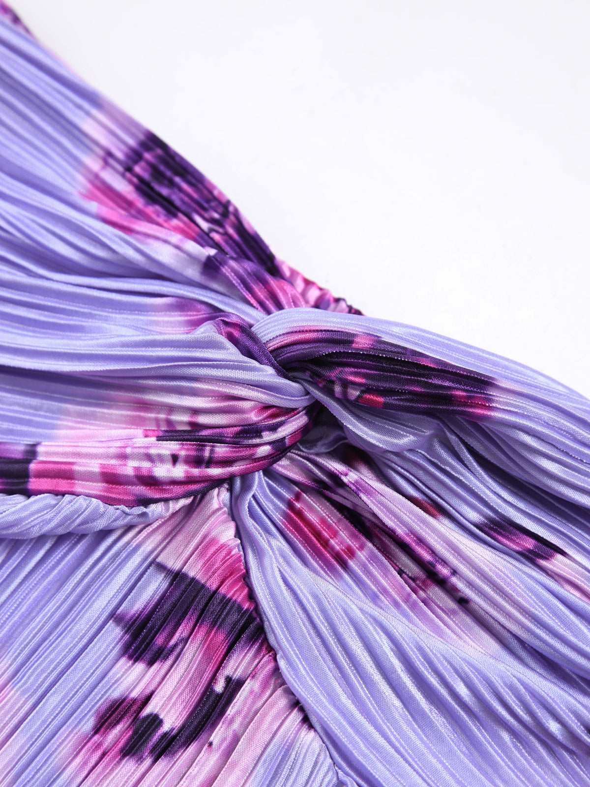 Robe longue tube à plis floral torsadé