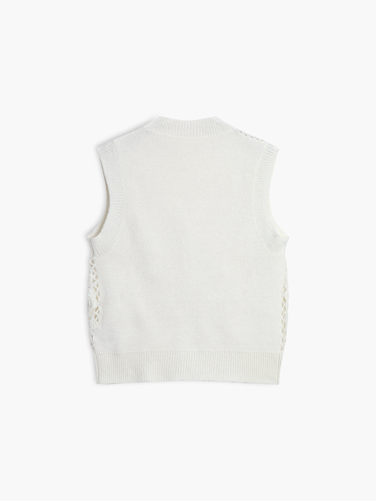 Wool Blend Crochet Knit Vest