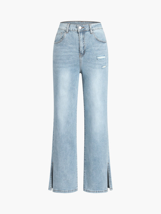Split Straight Leg Pants