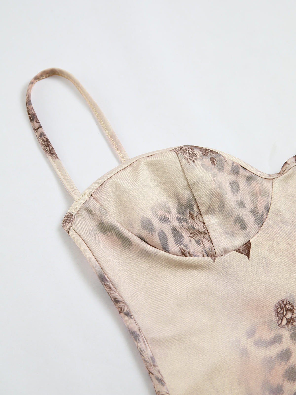 Robe longue cami imprimé floral vintage