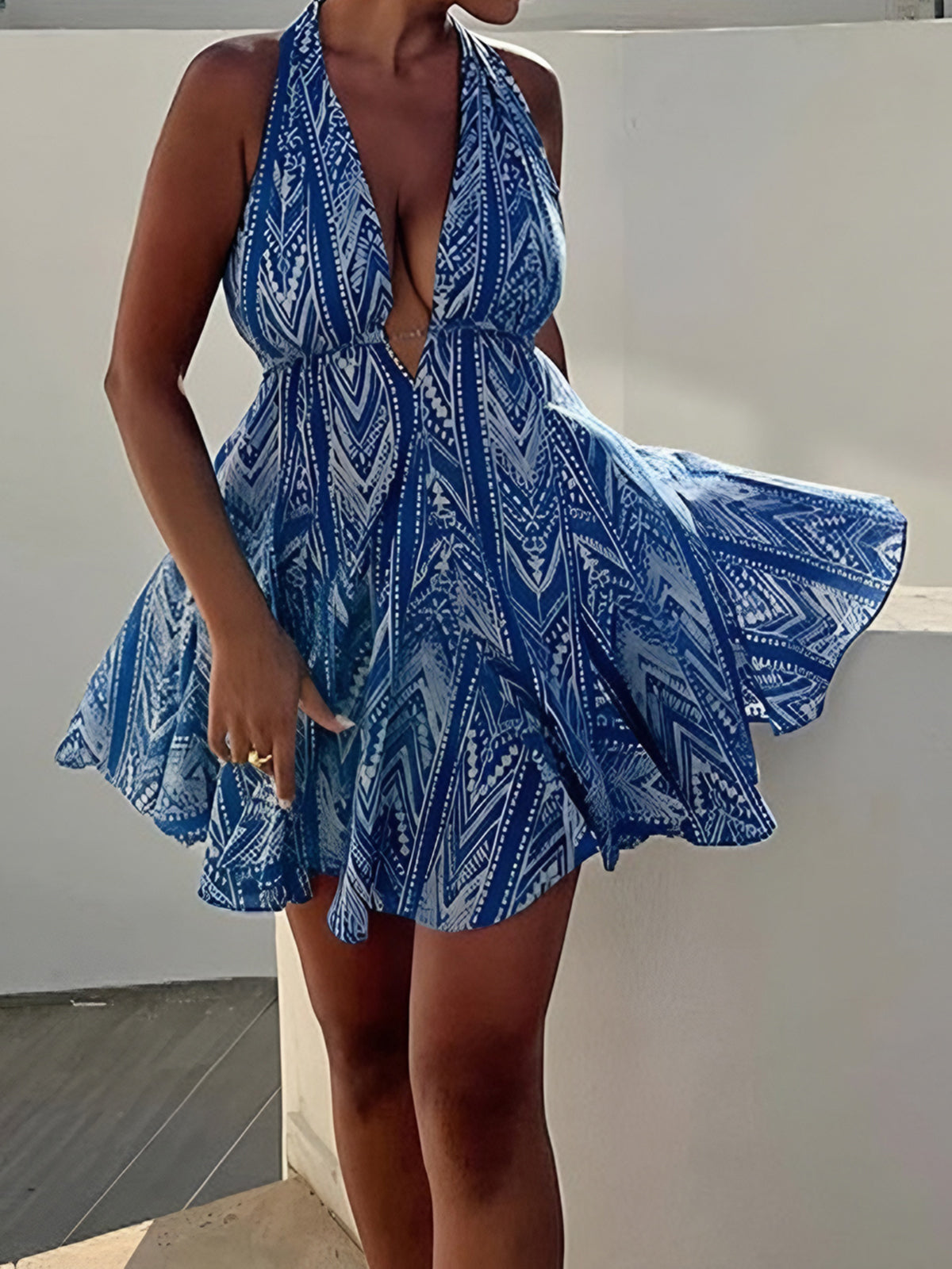 Robe courte dos nu vintage à bretelles
