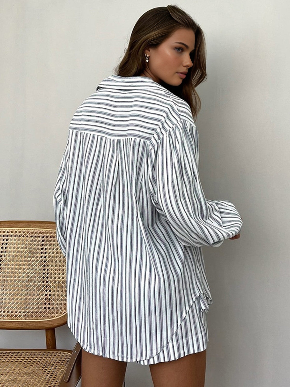 semble de shorts décontractés à rayures oversize avec poches