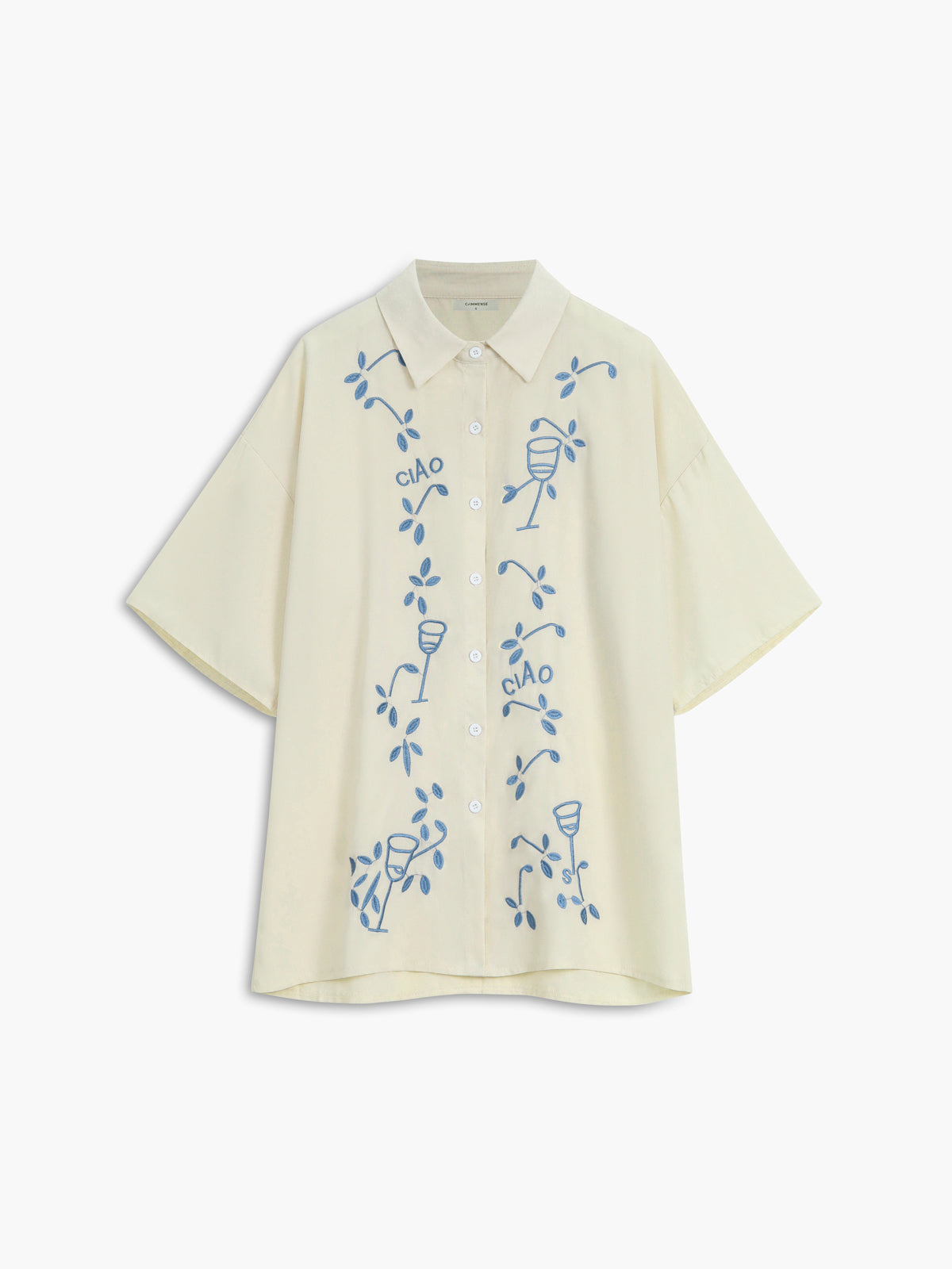 semble short de loisirs brodé de plantes