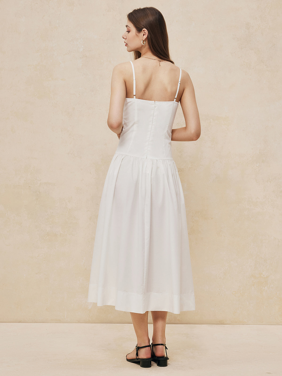 Robe longue cami Serendipity froncée