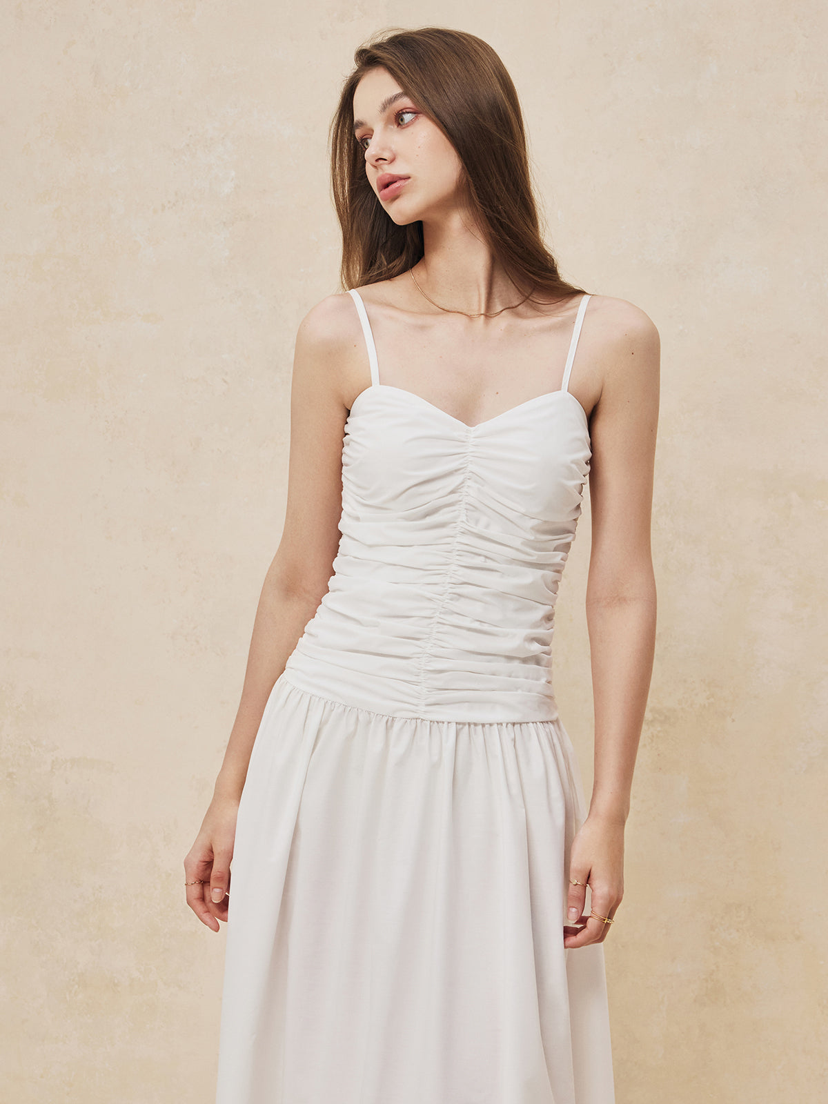 Robe longue cami Serendipity froncée