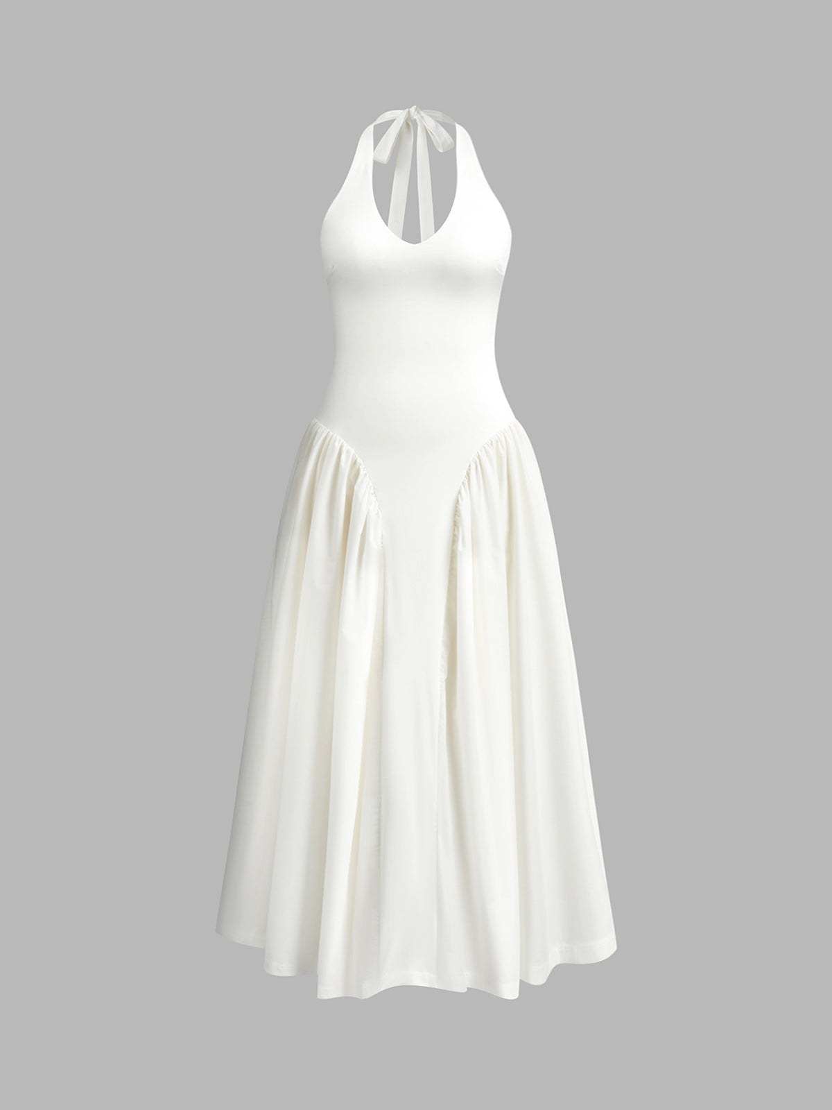 Robe dos nu à fermeture éclair basse coupe halter