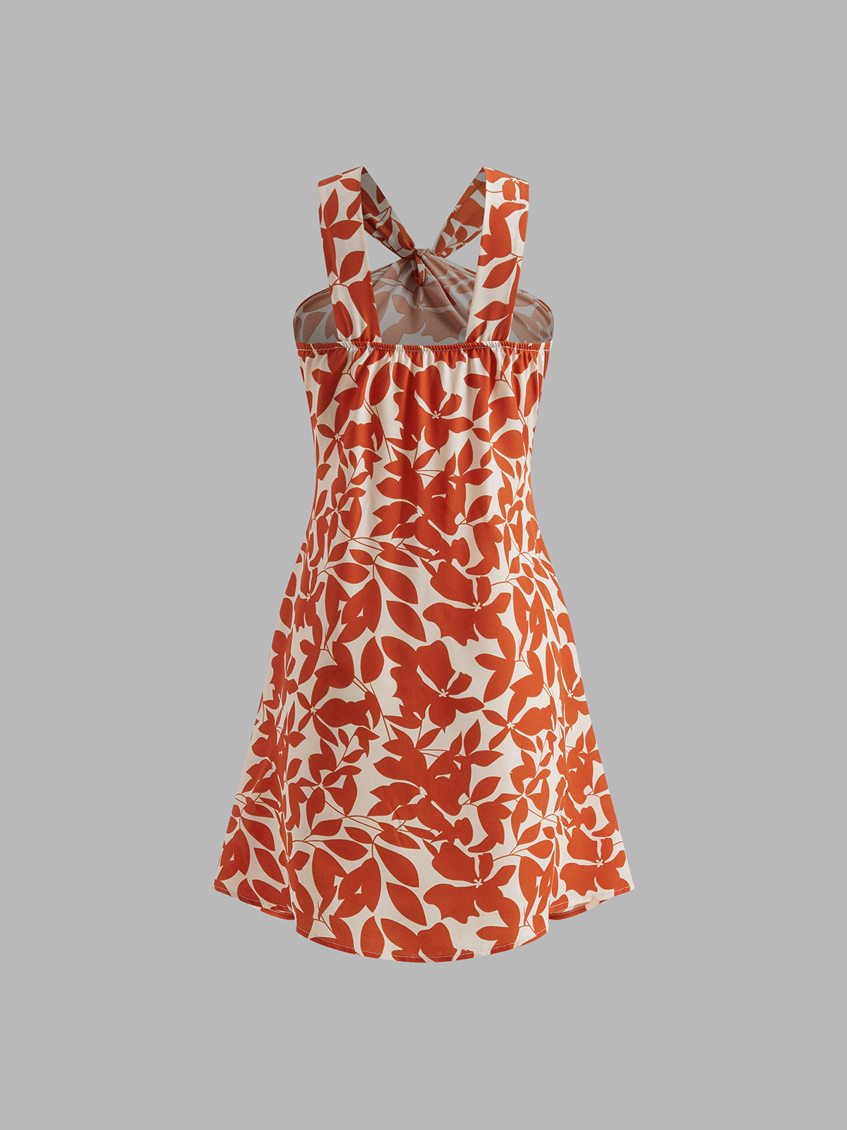 Robe courte à bretelles imprimées