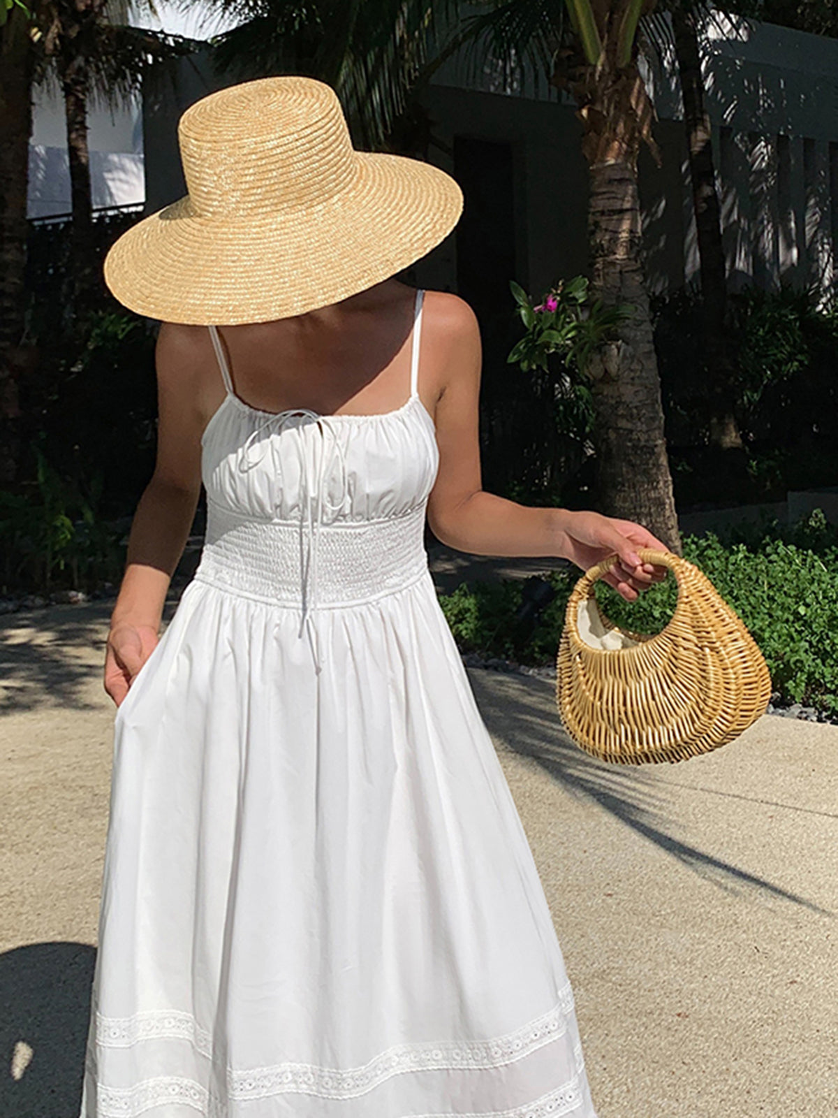 Sac panier en osier vintage
