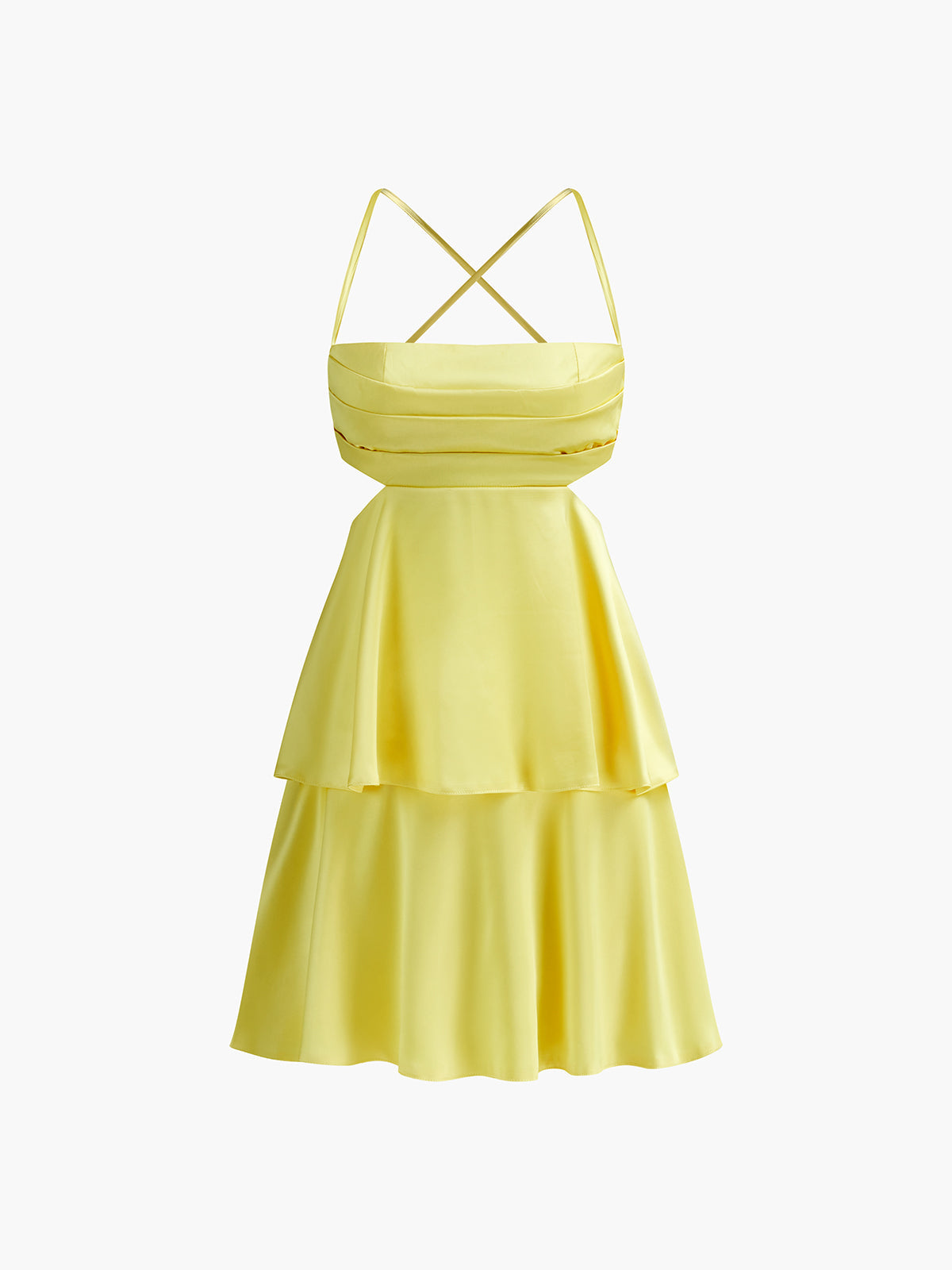 Robe courte dos nu avec découpes croisées