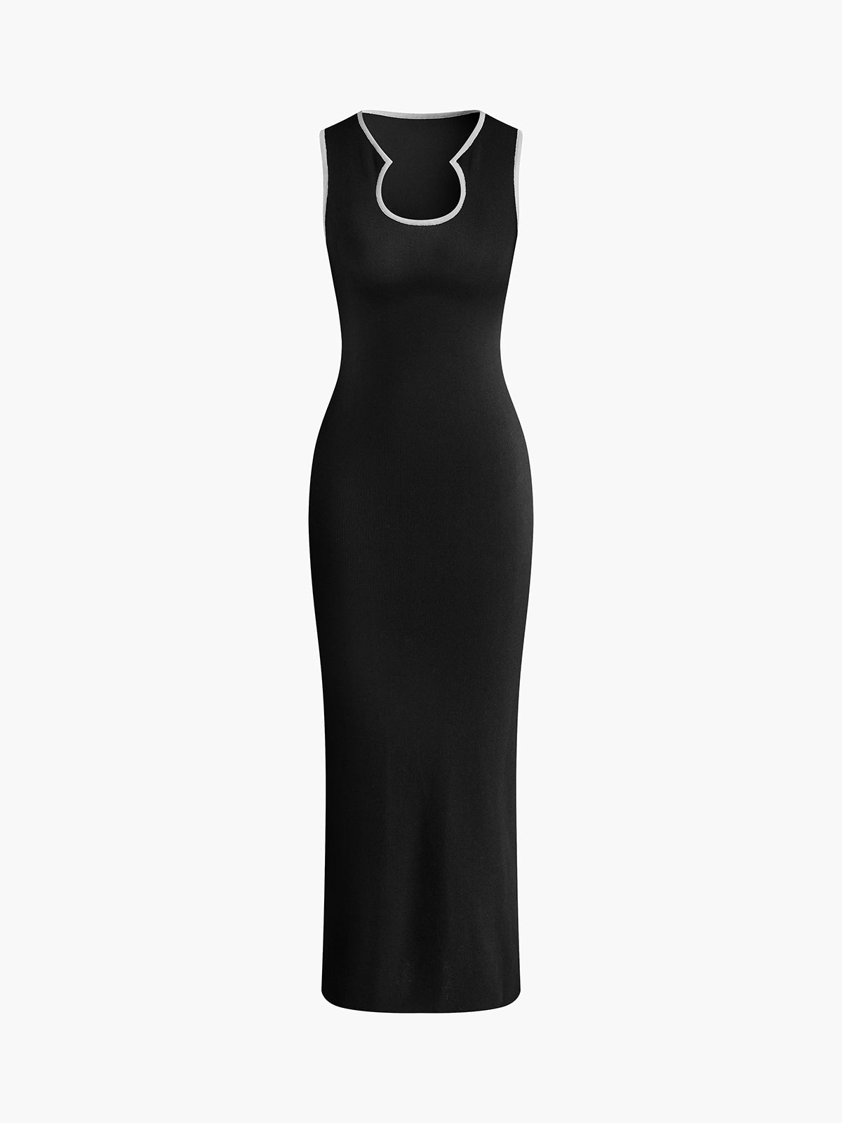 Robe pull ajustée avec bordure contrastée