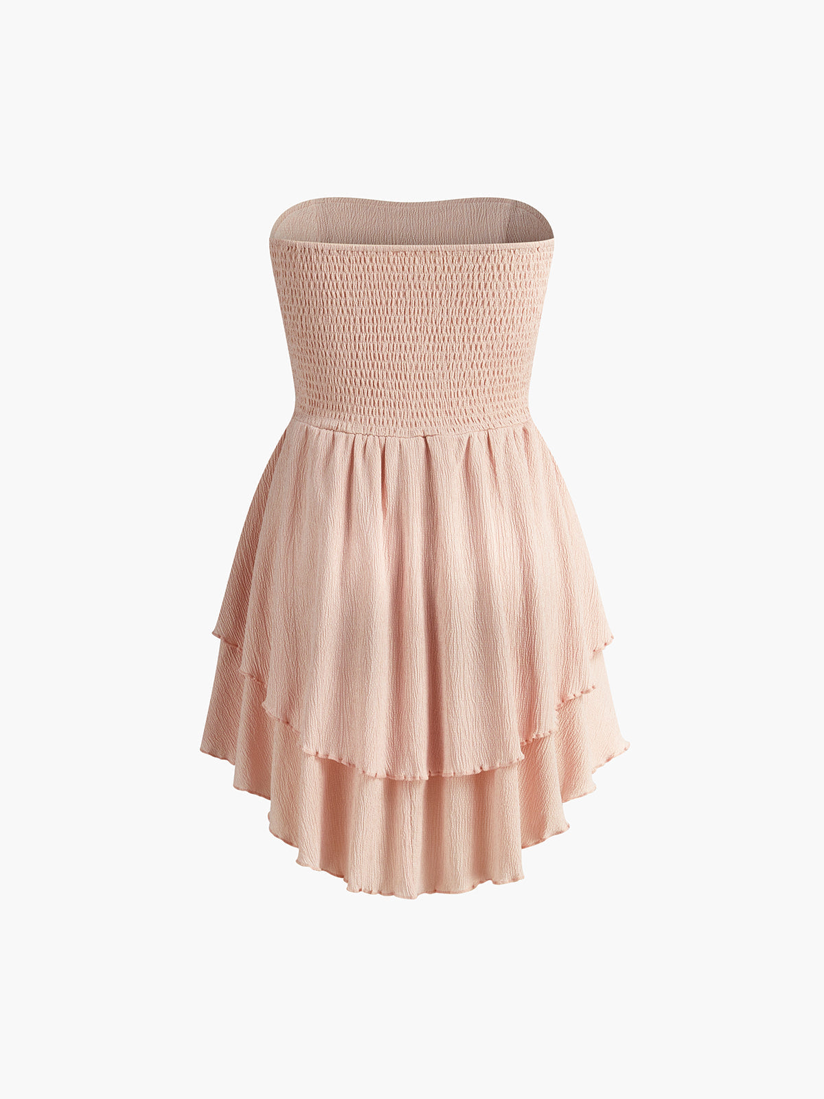 Robe courte à volants froncés